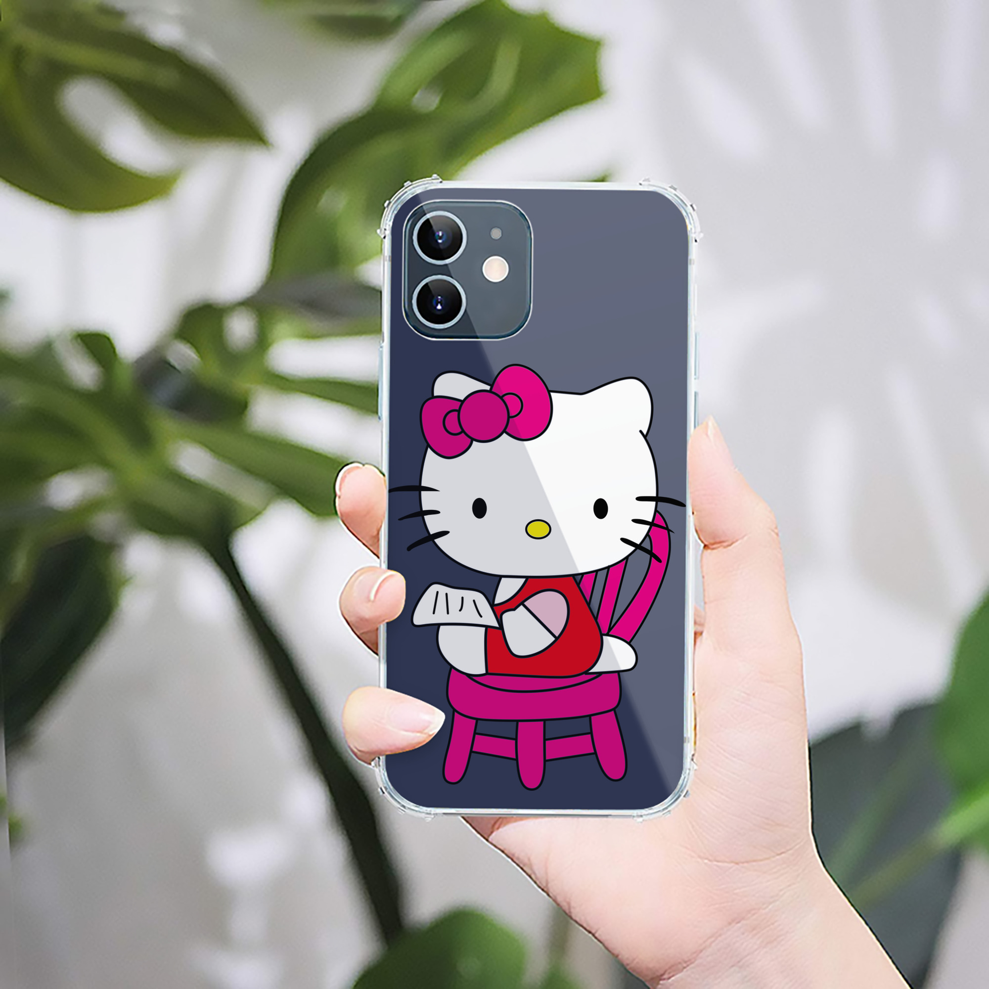 （画像用） Hello Kitty ハローキティ 【iPhone 12シリーズ対応】透明スマホケース（クリアソフトケース）